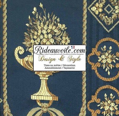Tissu ameublement bleu Or agencement mobilier décoration design Rococo Empire