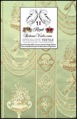 Tissu ameublement vert Or agencement mobilier décoration design Rococo Empire