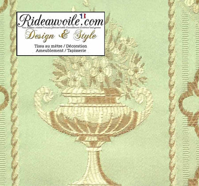 Tissu ameublement vert Or agencement mobilier décoration design Rococo Empire