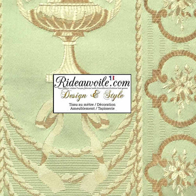 Tissu ameublement vert Or agencement mobilier décoration design Rococo Empire