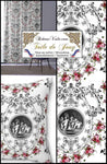 Décoration textile d'ameublement motif imprimé floral Toile de Jouy tissu rideau