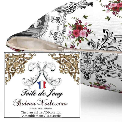 Décoration textile d'ameublement motif imprimé floral Toile de Jouy tissu rideau