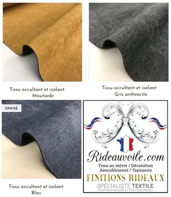 Tissu velours doublé polaire ameublement occultant thermique phonique mètre rideau