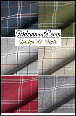 Tissu carreaux Tartan effet Laine ignifuge | Architecte rénovation Décoration d'intérieur