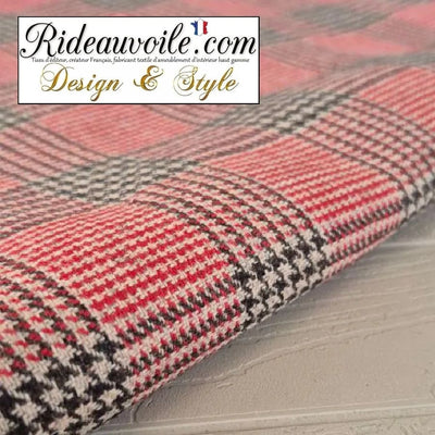 Tissu d'ameublement mètre Confection rideau carreaux écossais laine tweed rouge