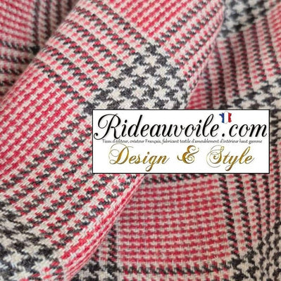 Tissu d'ameublement mètre Confection rideau carreaux écossais laine tweed rouge