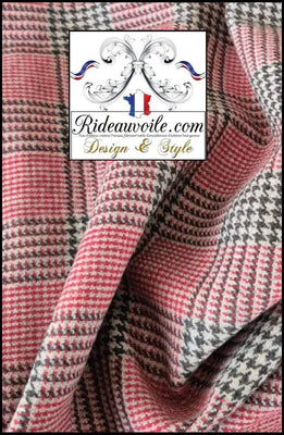 Tissu d'ameublement mètre Confection rideau carreaux écossais laine tweed rouge