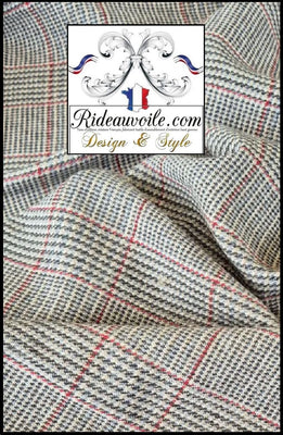Tissu d'ameublement mètre Confection rideau carreaux écossais laine tweed noir