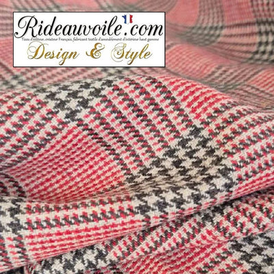 Tissu d'ameublement mètre Confection rideau carreaux écossais laine tweed rouge
