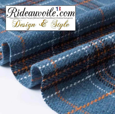 Tissu à carreaux Tartan rouge beige bleu effet Laine | Architecte rénovation D'intérieur