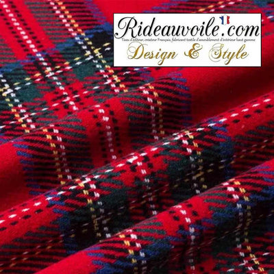 Tissu à carreaux Tartan rouge beige bleu effet Laine | Architecte rénovation D'intérieur
