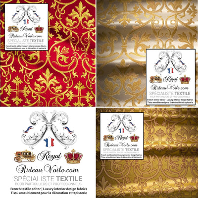 Tissu ameublement Brocart liturgique Damassé mètre confection rideau