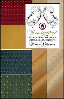 Jacquard tissu ameublement ignifuge au mètre Damasco Baroque rideau pois broderie