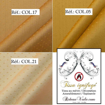 Jacquard tissu ameublement ignifuge au mètre Damasco Baroque rideau pois broderie