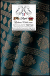 Tissu ameublement Jacquard Damasco Damas vert classique rayure florale mètre
