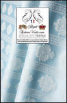 Tissu bleu clair Jacquard Damasco Damassé classique rayure florale mètre