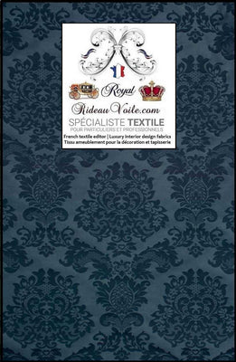 Tissu ameublement mètre Jacquard Baroque Damask rideau tapissier siège bleu