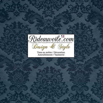 Tissu ameublement mètre Jacquard Baroque Damask rideau tapissier siège bleu