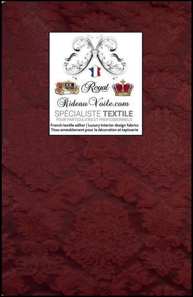 Tissu ameublement intérieur mètre Jacquard Baroque rideau Tapisserie Damasco rouge