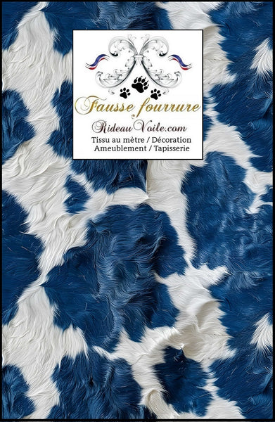 Tissu ameublement velours imprimé fausse fourrure peau de vache inspiration campagne