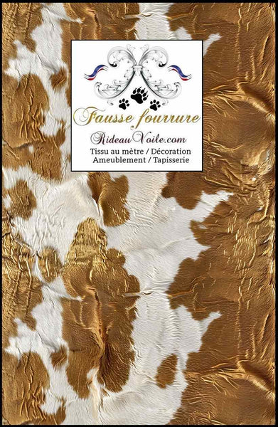 Tissu ameublement velours imprimé fausse fourrure vache inspiration Campagne Montagne