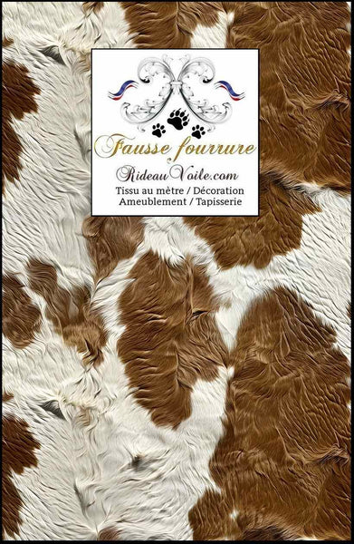 Velours marron brun tissu ameublement fausse fourrure peau vache Montagne Campagne