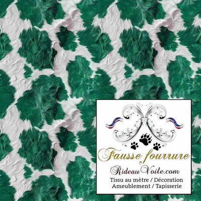 Tissu d'intérieur velours vert ameublement imitation fausse fourrure peau de bête de vache