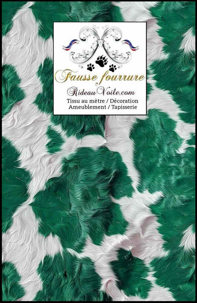 Tissu d'intérieur velours vert ameublement imitation fausse fourrure peau de bête de vache