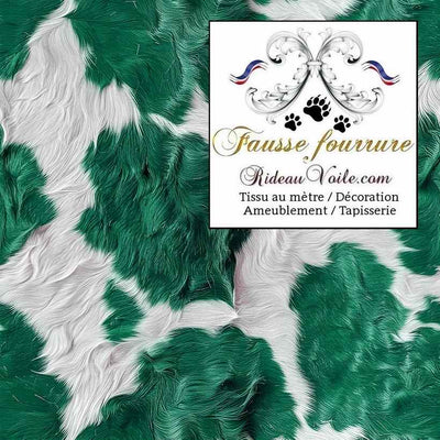 Tissu d'intérieur velours vert ameublement imitation fausse fourrure peau de bête de vache