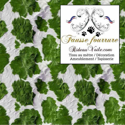 Tissu d'intérieur velours vert ameublement imitation fausse fourrure peau de vache