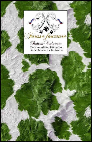 Tissu d'intérieur velours vert ameublement imitation fausse fourrure peau de vache