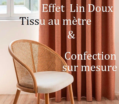 Textile effet LIN  propriété thermique occultant M1 / B1 tissu mètre architecte d'intérieur