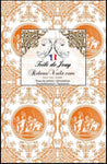 Tissu d'ameublement imprimé Toile de Jouy intemporelle orange au mètre