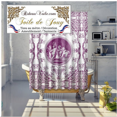 imprimé designer Toile de Jouy Les Anges à ornements Baroque - Tissu haute couture d'ameublement pour la décoration d'intérieur, la tapisserie (murale & siège). Disponible dans différentes matières au mètre - Service de confection sur mesure à votre disposition. Taille du motif  Largeur 55 cm x Hauteur 78.77 cm 