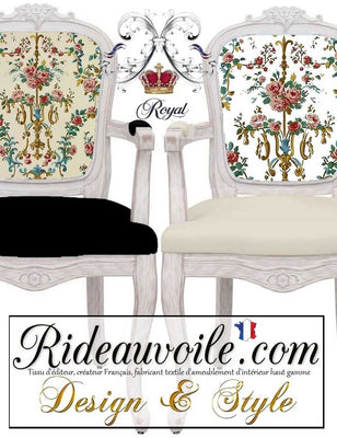 Tissu ameublement motif Baroque Rococo Marie-Antoinette floral mètre rideau MOBILIER chaise tapissier