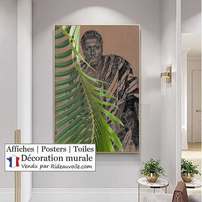 Déco murale Tableau exotique Affiche Poster feuilles verte Tropical Botanique Africain