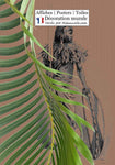 Tableau exotique Affiche Poster feuilles verte Tropical Botanique homme Africain