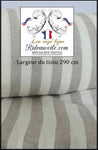 Boutique Lin naturel LIGNES blanc Grande largeur 290cm tissu rayures au mètre