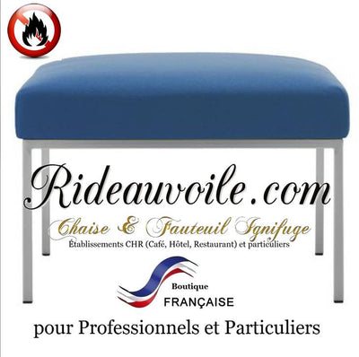 Architecte tapissier siège fauteuil Pouf non feu tissu ignifuge mètre Bleu Hôtel Restaurant