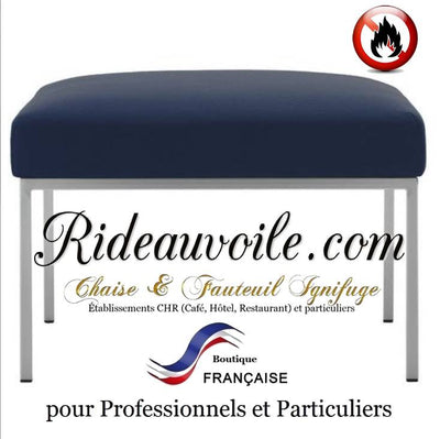 Meuble mobilier fauteuil Pouf non feu tissu M1  mètre Bleu marine Hôtel Restaurant