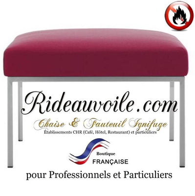 Boutique tapissier Fauteuil textile ignifugé meuble, mobilier d'appoint pouf et tabouret tissu classique  ignifuge, M1,  non-feu. Spécialiste mobilier chaise C.H.R Hôtel, café, restaurant. Travaux rénovation agencement, d'architecte d'intérieur décoration.