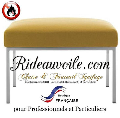 Agencement tapissier siège jaune intérieur Hôtel architecte designer SAFRAN ignifuge