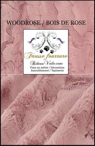 Rideau confection tissu fausse fourrure rose mètre plaid Chalet Montagne habillement