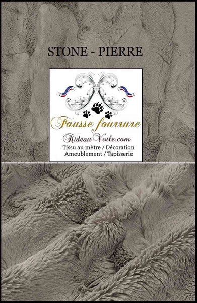 Tissu ameublement fausse fourrure gris noir au mètre rideau sur mesure décoration chalet