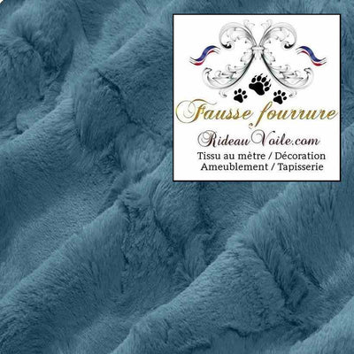 Tissu fausse fourrure bleu & marine au mètre rideau architecte intérieur rénovation Chalet