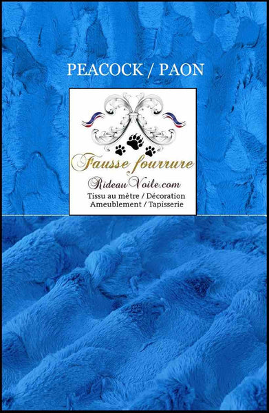 Tissu fausse fourrure bleu & marine au mètre rideau architecte intérieur rénovation Chalet
