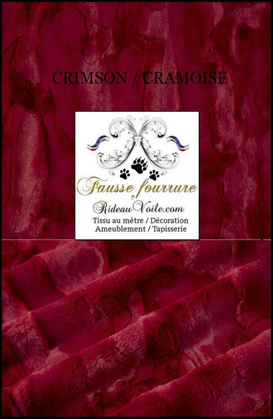 Rideau confection tissu fausse fourrure Rouge mètre déco d'intérieur Chalets Savoie Alpes