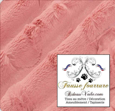 Rideau confection tissu fausse fourrure rose mètre plaid coussin habillement sur mesure