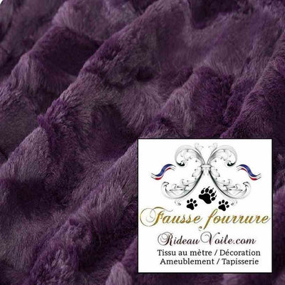 Tissu ameublement Fausse fourrure violet mètre rideau design inspiration chalet montagne