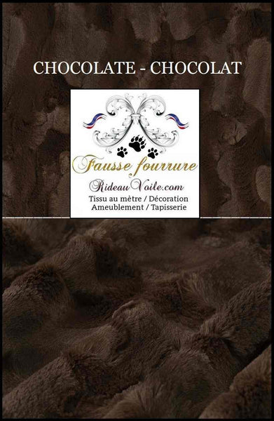Tissu fausse fourrure marron chocolat au mètre intérieur rideau sur mesure chalet bois